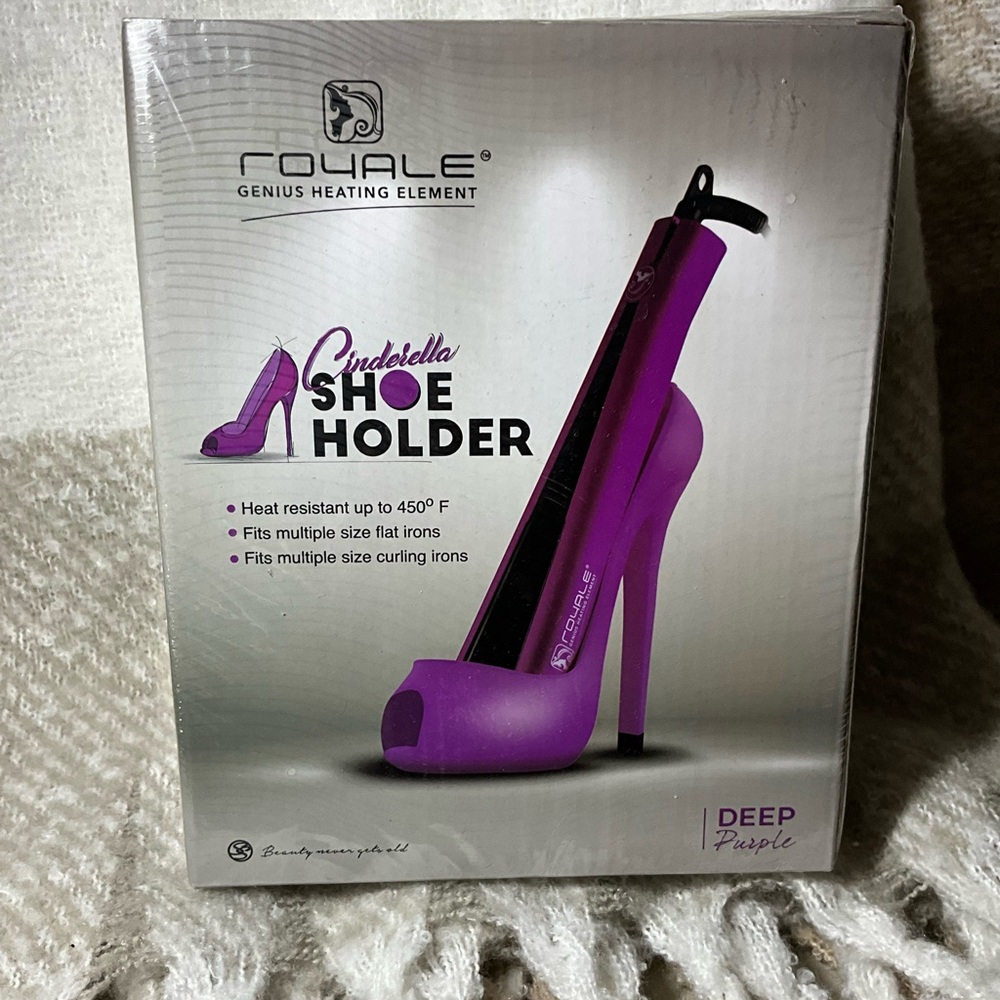 Cinderella Shoe Hair stool Holder in deep purple